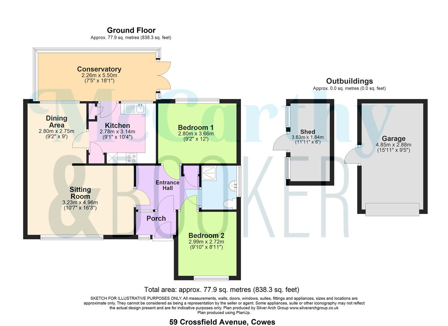 DETACHED BUNGALOW - Crossfield Avenue, Cowes floorplan
